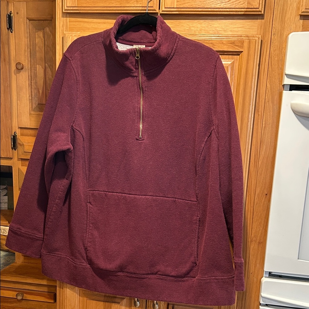 Como Vintage warm fleece lined pullover top 3X